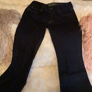 Dark denim fit and flare jeans